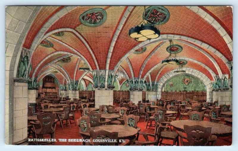 LOUISVILLE, Kentucky KY ~ Seelbach Hotel RATHSKELLER Restaurant 1922 Postcard 