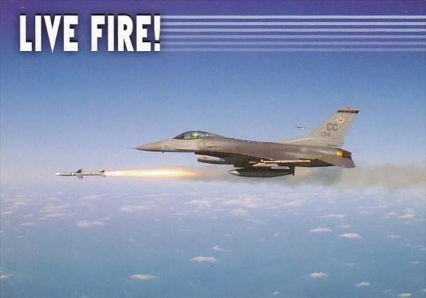 Lockheed Martin F-16 Fighting Falcon Jet Firing Missile