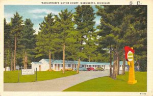 Wahlstrom Motor Court Motel Highway 41 Marquette Michigan 1954 linen postcard