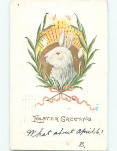 Divided-Back EASTER BUNNY RABBIT SCENE Cute Postcard AA1204