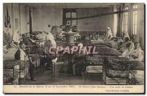 Postcard Old Sante Army Battle of the Marne St Dizier A bathroom injured Nurse