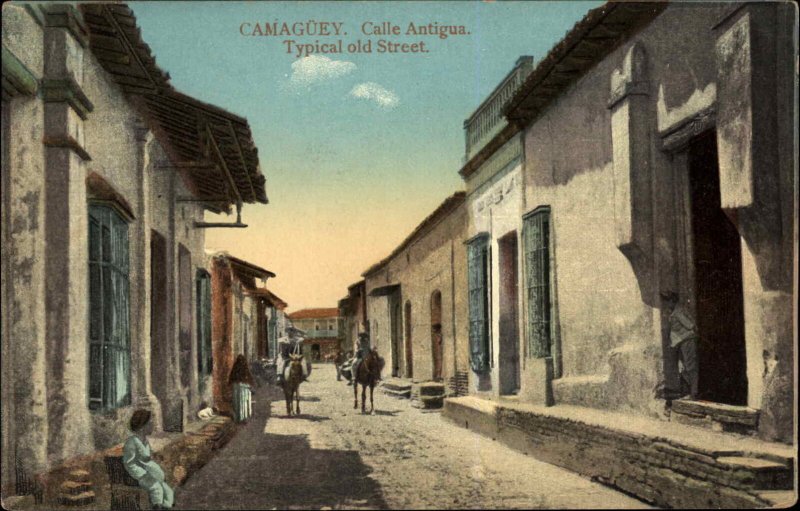 Camaguey Cuba Calle Antigua c1910 Postcard NO PUBLISHER