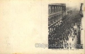 Red Cross, American Troops marching through Paris Military Unused light wear