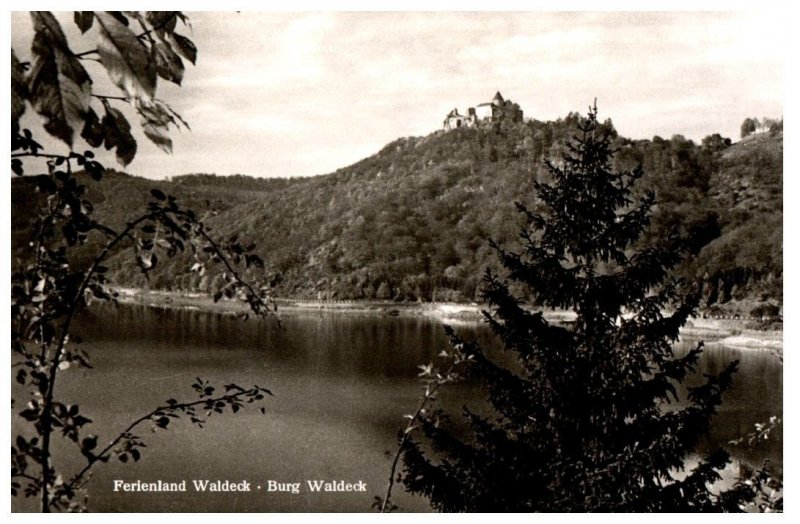 Waldeck Castle Germany Black And White Postcard