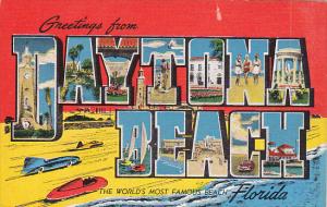 Forlida Daytone Beach Greetings From Large Letter Linen