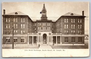 Live Stock Exchange South Street St Joseph MO C1909 UDB Postcard S20