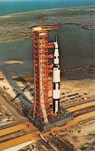 Aerial view, NASA Apollo Saturn V 500 F facility vehicle Space Unused 