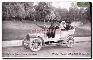 Postcard Old Car Raffle of decennale Double Phaeton de Dion Bouton