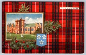 The Fraser Tartan, Beaufort Castle, 1900s Tuck Oilette Scottish Clans Postcard