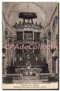 Postcard Old Utelle A M Vallee de la Vesubie inside the historic church altar...