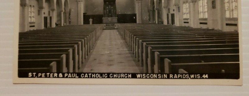 Vintage Postcard St Peter Paul Catholic Church Wisconsin Rapids Wisconsin    762