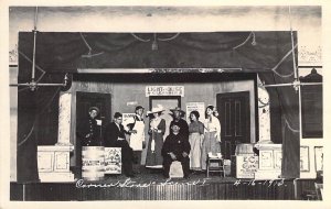 c.13, RPPC, Theatre Group, Corner Store, Chautauqua? Quincy, IL, Old Post Card