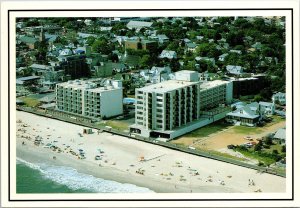 CONTINENTAL SIZE POSTCARD AERIAL VIEW OF REHOBOTH BEACH DELAWARE 1970s