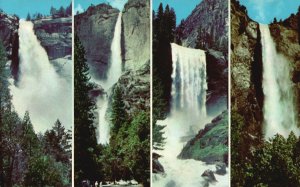 Vintage Postcard Yosemite National Park California Four Falls Nevada Yosemite CA