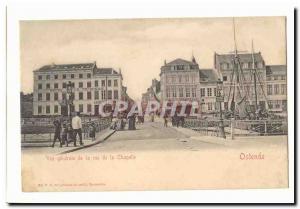 Belgium Ostend Old Postcard General view of the street from the chapel