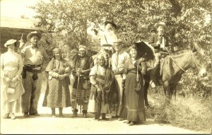 RPPC  Native Americans Sheriff Horses Officer Western People Real Photo Postcard