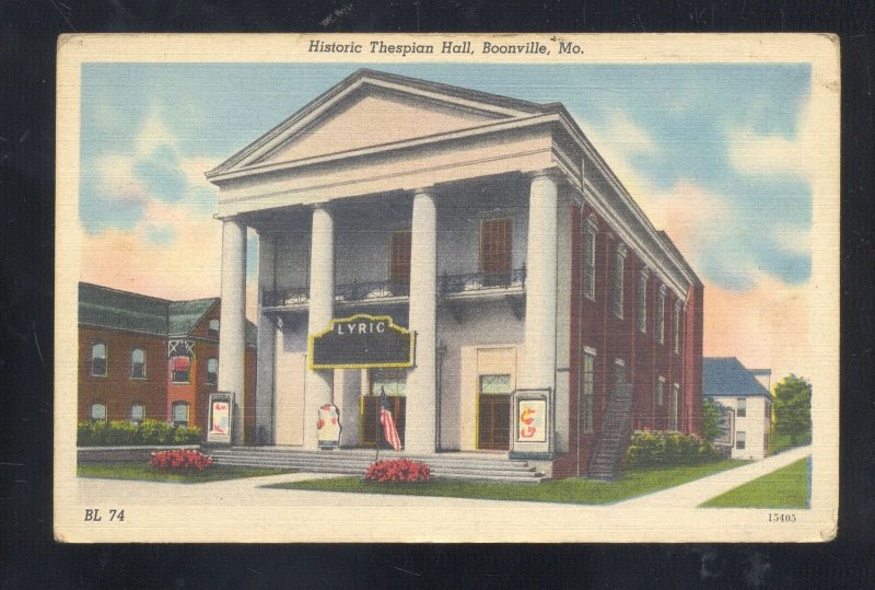 BOONVILLE MISSOURI HISTORIC THESPIAN HALL OPERA HOUSE VINTAGE POSTCARD MO.