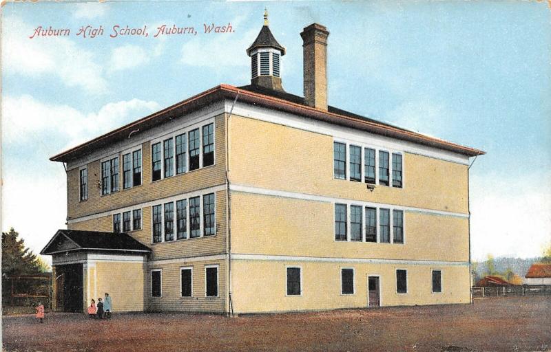 F35/ Auburn Washington Postcard c1910 Auburn High School Building