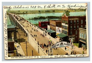 Vintage 1925 Postcard Downtown Albert Pine Highway Bridge Fort Smith Arkansas