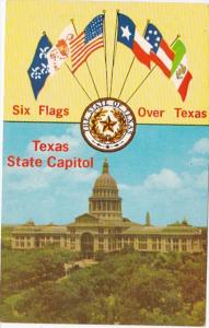 Texas Austin State Capitol With Six Flags