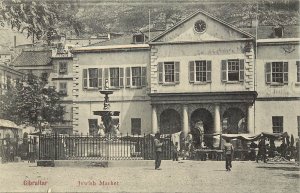 Postcard Gibralter Jewish Market Judaica