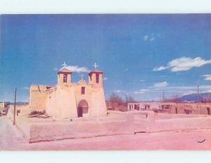 Unused 1950's CHURCH SCENE De Taos New Mexico NM p3384