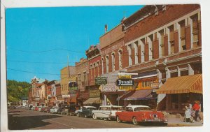 P2701 vintage postcard old cars many store signs main st. scene deadwood S.D