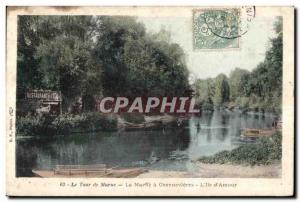 Old Postcard The Tower Marne La Marne Chennevieres The Island of Love Restaur...