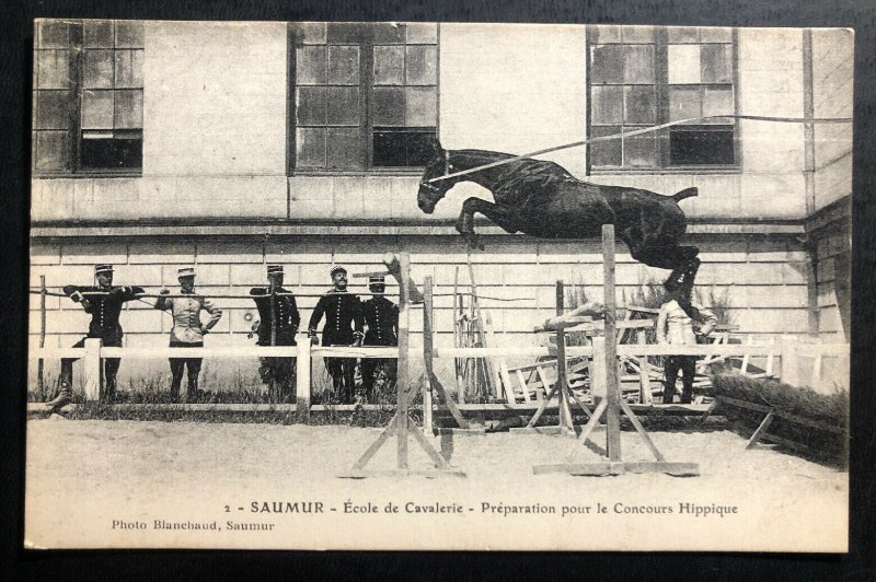 Mint France RPPC Real picture Postcard Saumur Cavalry School Preparation