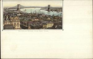 New York City Brooklyn Bridge c1890s Souvenir Postcard