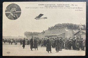 Mint RPPC Real Picture Postcard Early Aviation Race Paris Madrid 1911