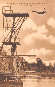 New Paltz New York Camp Wallkill, Diving Tower,Spring Boards Sepia Tone Photo Pr