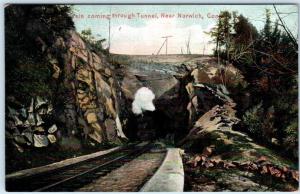 NORWICH, Connecticut  CT    TRAIN coming through Tunnel  c1920s  Postcard