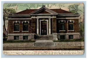 1906 Public Library Shelbyville Illinois IL Antique Posted Postcard