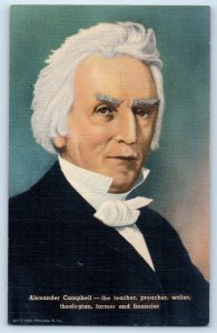 c1940 West Virginia Vintage Postcard Alexander Campbell Teacher Preacher Writer
