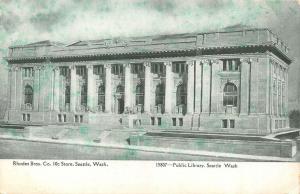 SEATTLE, WA Washington  PUBLIC LIBRARY  c1910's Rhodes Bros 10¢ Store Postcard