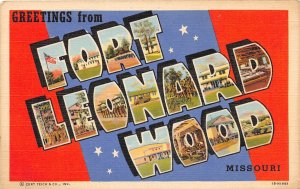 H20/ Fort Leonard Wood Missouri Postcard Military Large Letter Greetings