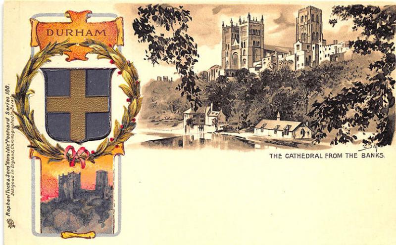 Raphael Tuck Heraldic The Cathedral From The Banks Durham #188 Postcard