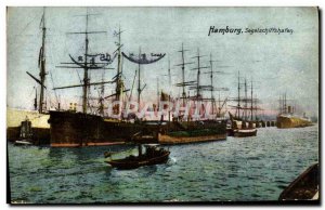 Postcard Old Hamburg Yacht Segelschiffshafen