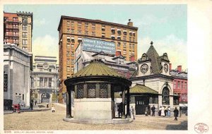 Detroit Publishing Advertising Sign Scollay Square Boston MA 1910c postcard