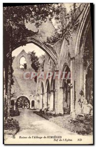 Old Postcard Ruins of the Abbey of Jumieges Nave of the Church