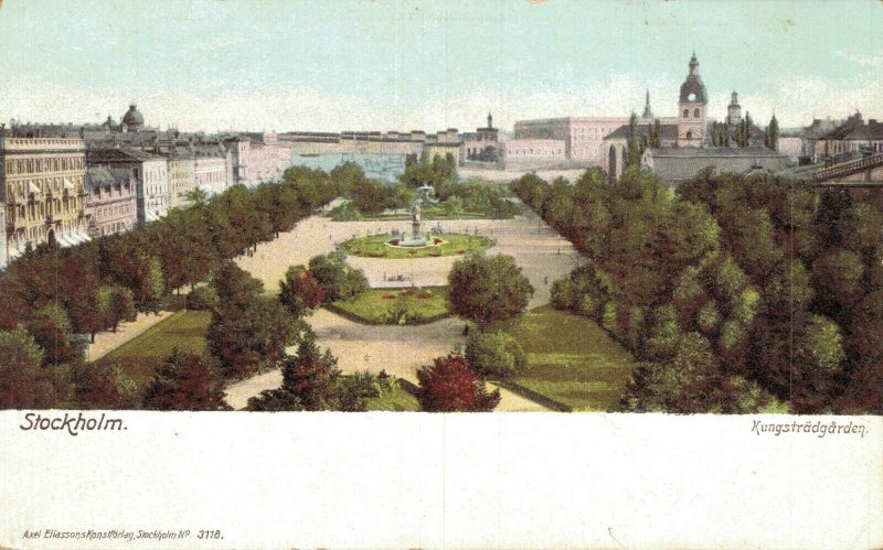 Sweden Stockholm Kungsträdgården Vintage Postcard 08.26