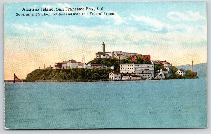 San Francisco Bay CA~Alcatraz Island Federal Military Prison~Close Up~c1910 PC 