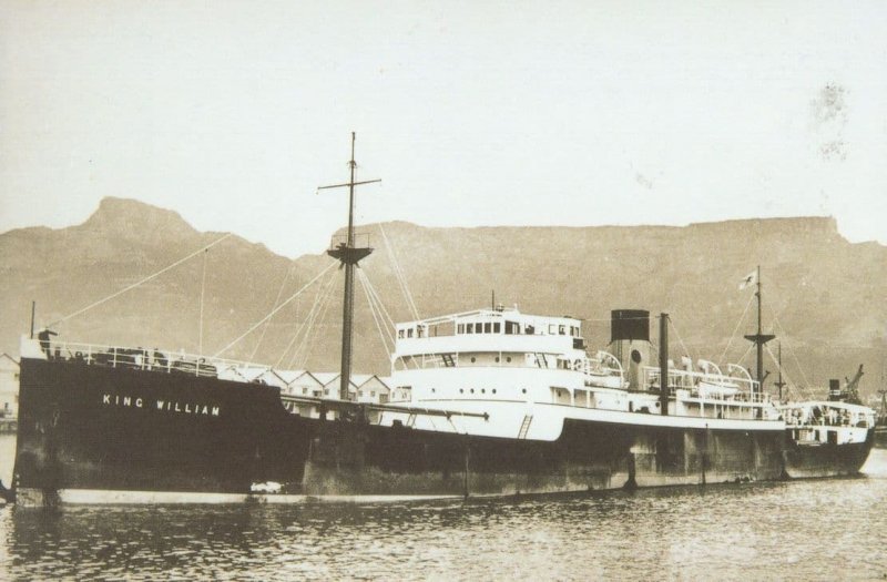 MV King William Line Ship Cape Town South Africa Postcard