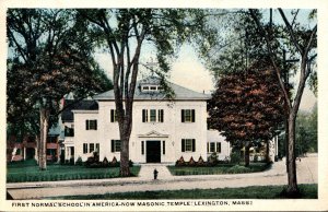 Massachusetts Lexington First Normal School In America Now Masonic Temple 1924