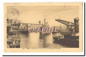 Brest Old Postcard The large open bridge for the passage of a breastplate