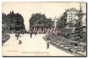 Old Postcard Beziers Entree Plateau of Poets