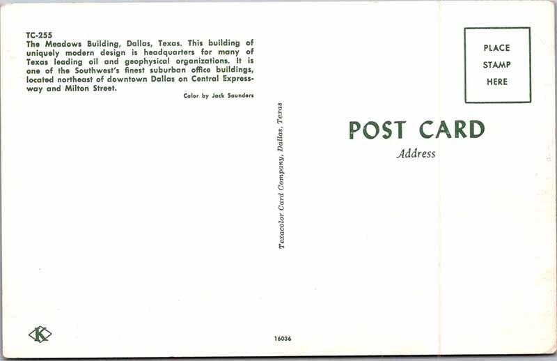 Postcard BUILDING SCENE Dallas Texas TX AM8409