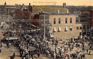 Fair Week Street Parade Galion Ohio 1910c postcard