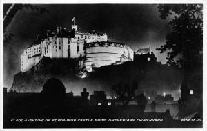 BR58621 flood lighting from edinburgh castle scotland